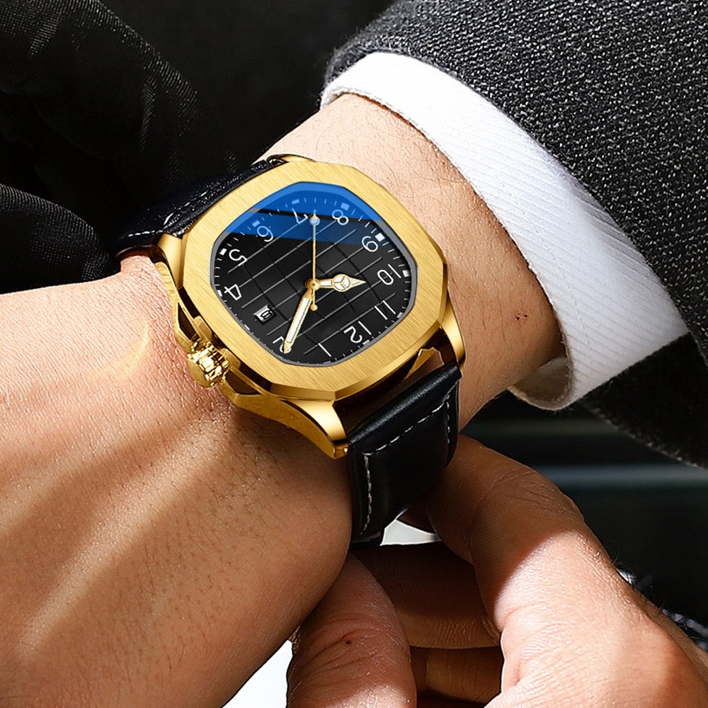 Golden Prestige: Reloj de lujo con esfera negra