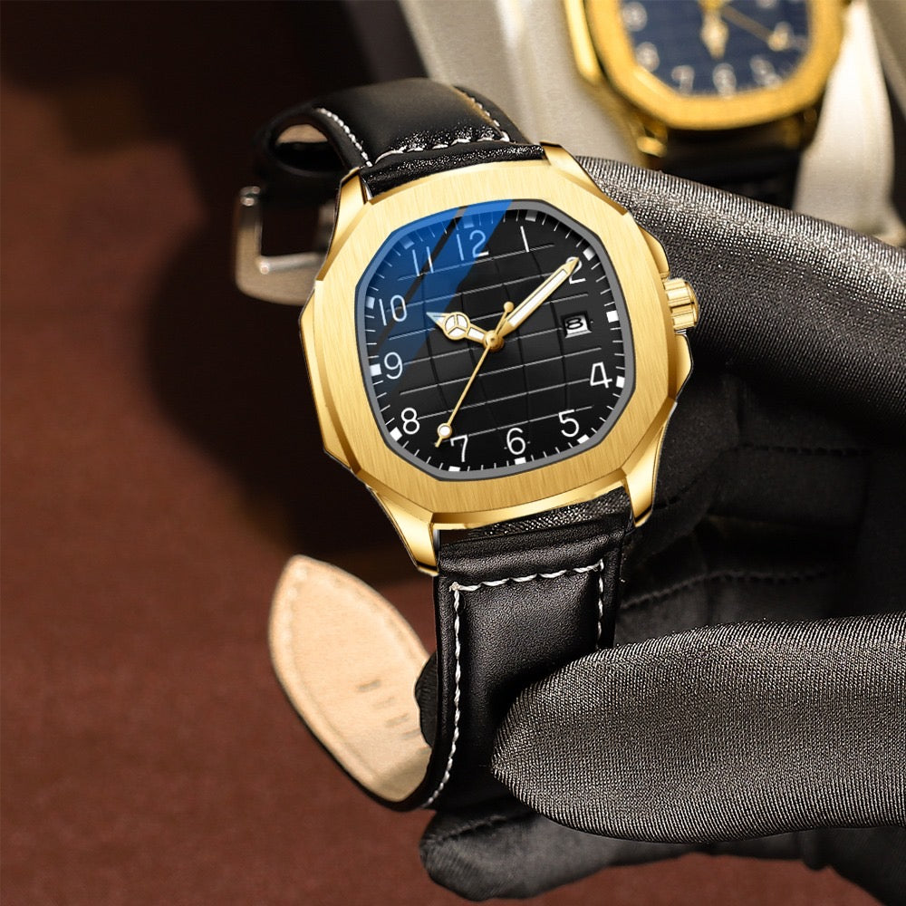 Golden Prestige: Reloj de lujo con esfera negra