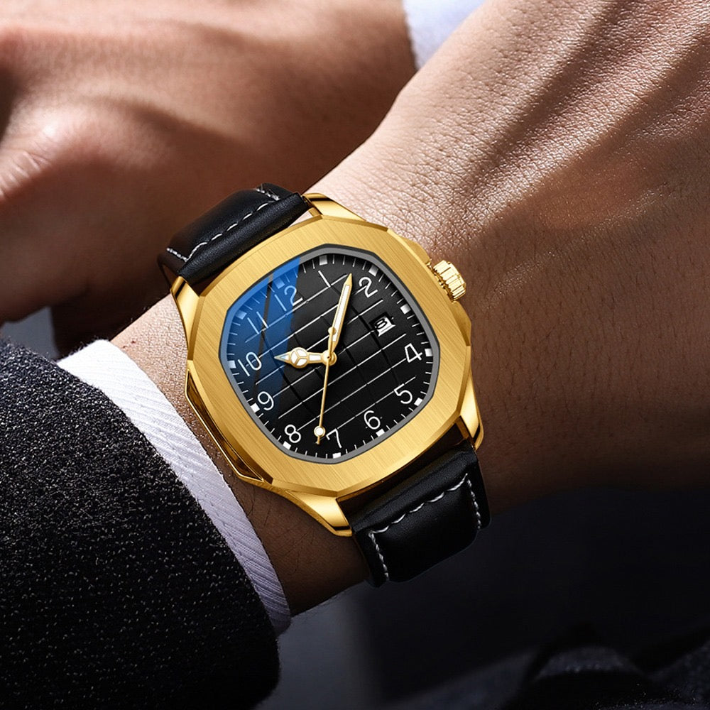 Golden Prestige: Reloj de lujo con esfera negra
