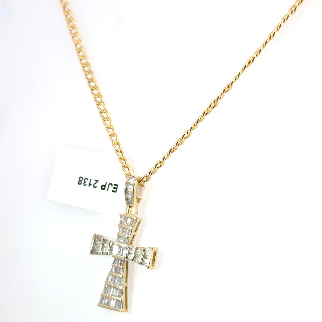 Elegant 14k Gold Cross Pendant Necklace
