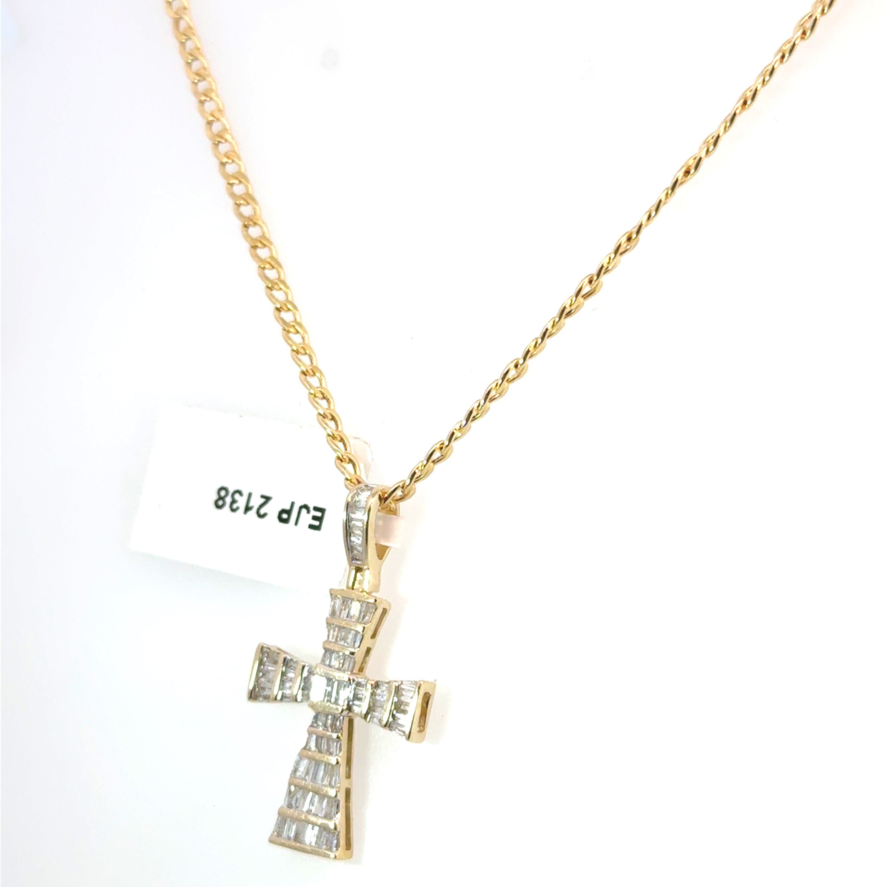 Elegant 14k Gold Cross Pendant Necklace