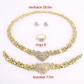 Gold heart love Jewelry set