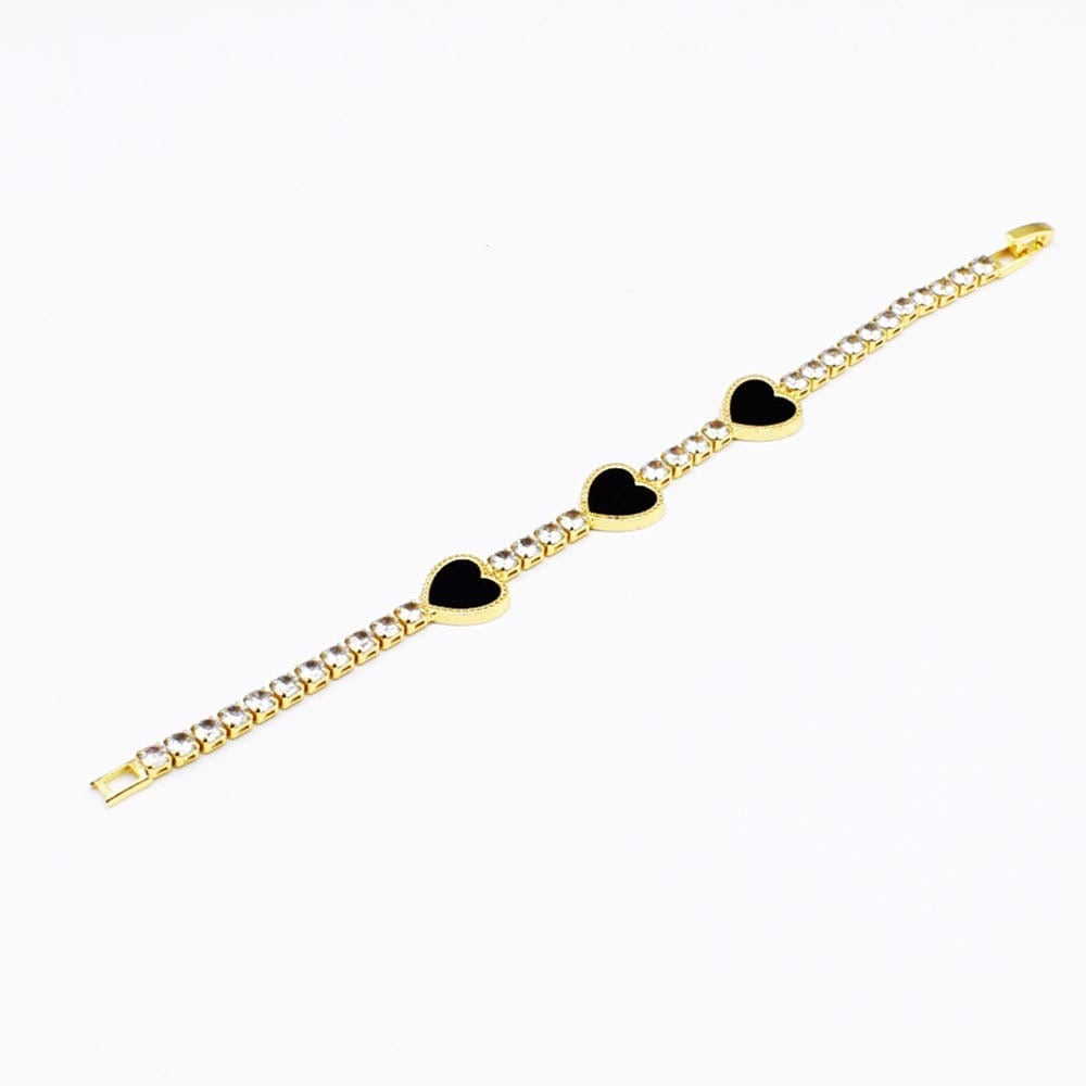 Pulsera con dije de corazón dorado