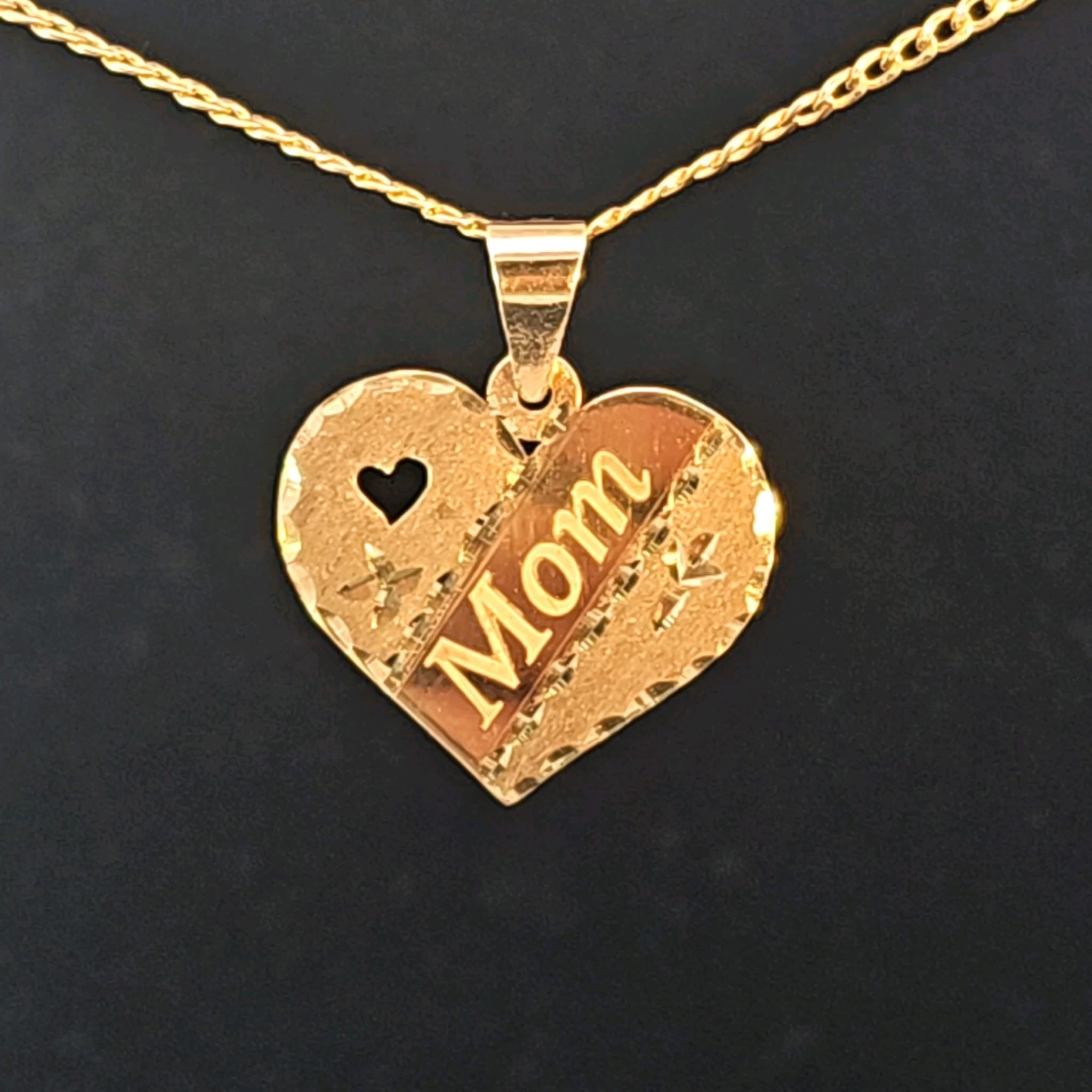 10k heart charm and chain