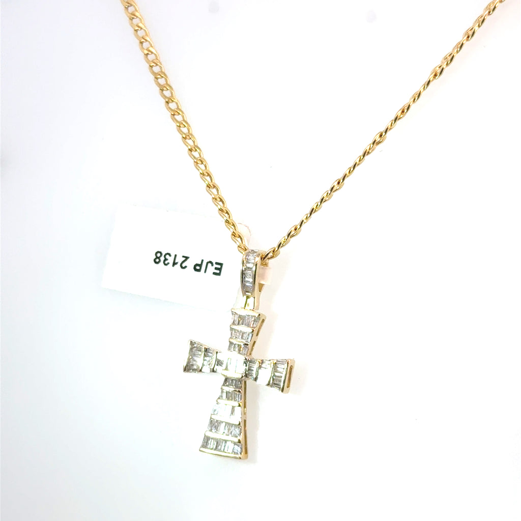 Elegant 14k Gold Cross Pendant Necklace