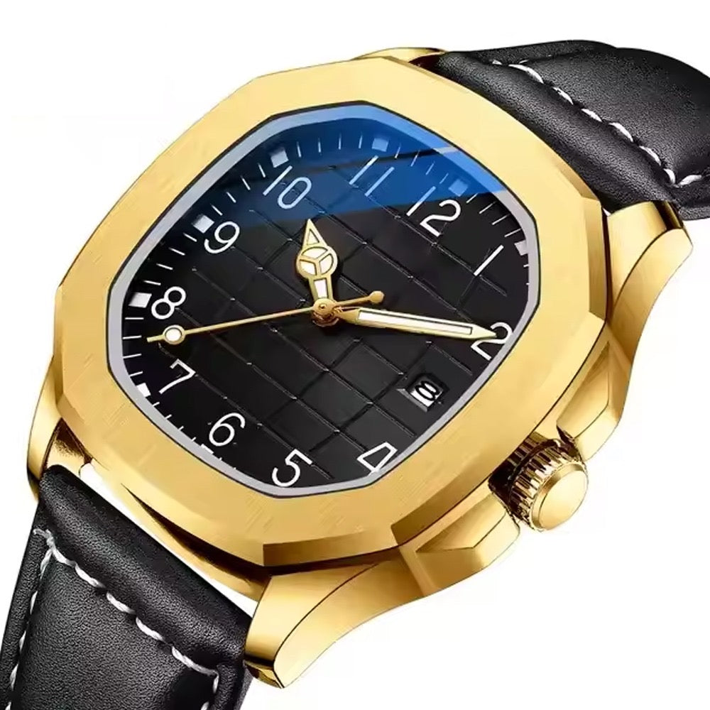 Golden Prestige: Reloj de lujo con esfera negra