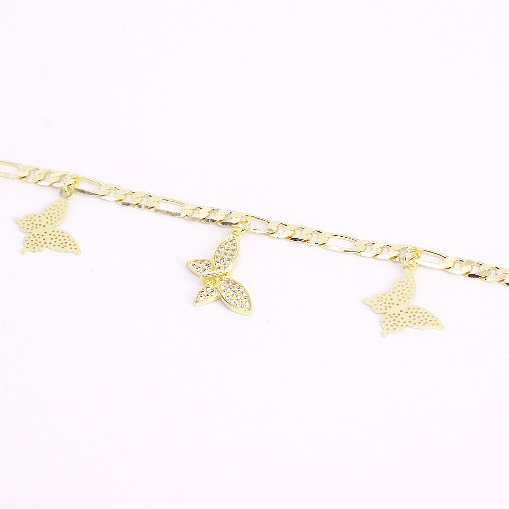 Tobillera con pieza de mariposa