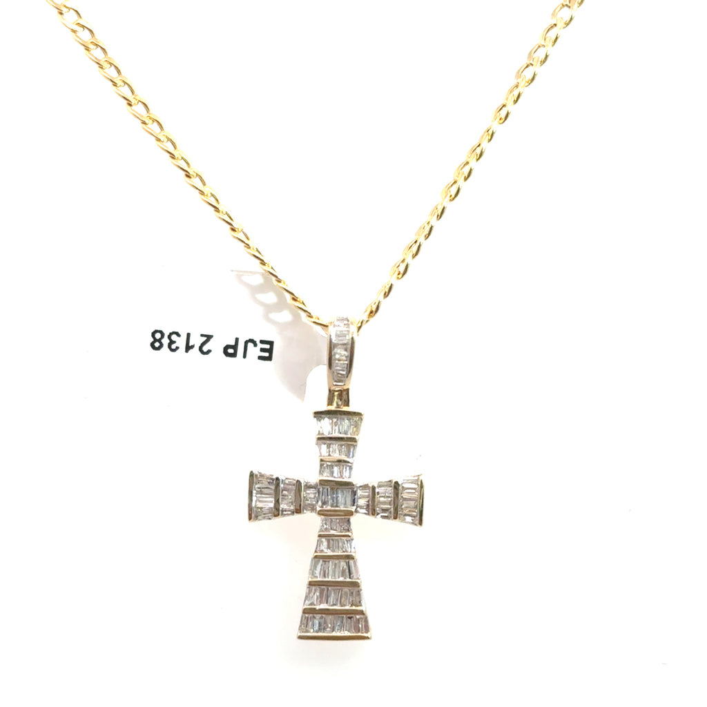 Elegant 14k Gold Cross Pendant Necklace