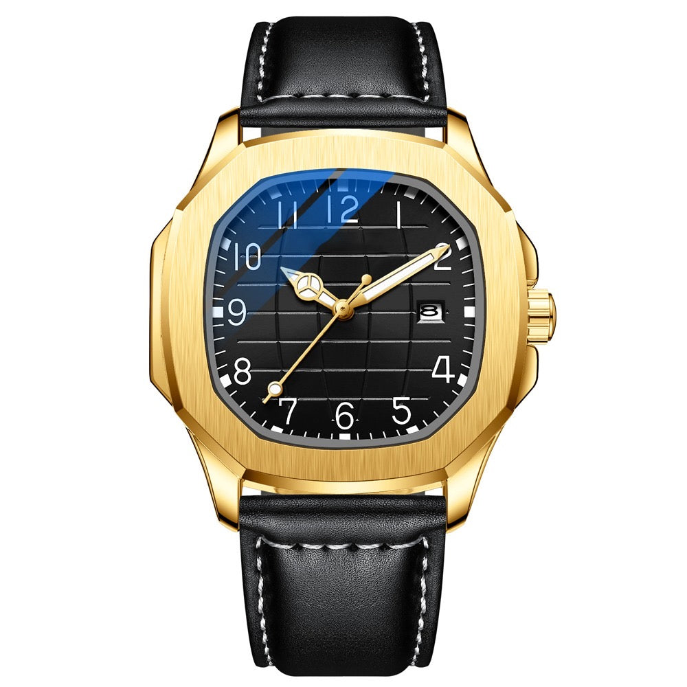 Golden Prestige: Reloj de lujo con esfera negra