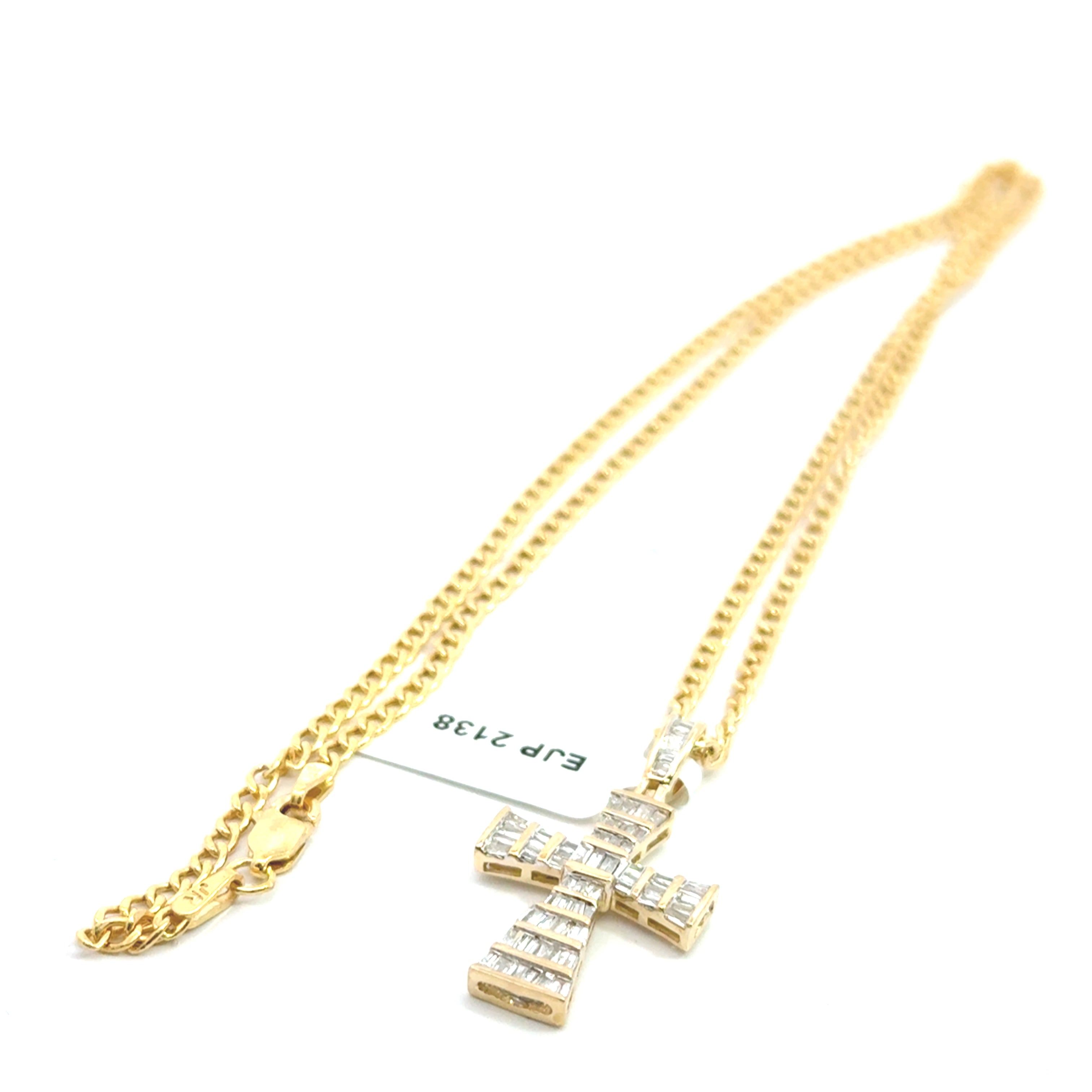 Elegant 14k Gold Cross Pendant Necklace