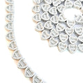 Conjunto de gargantilla de corazón con baguette de plata