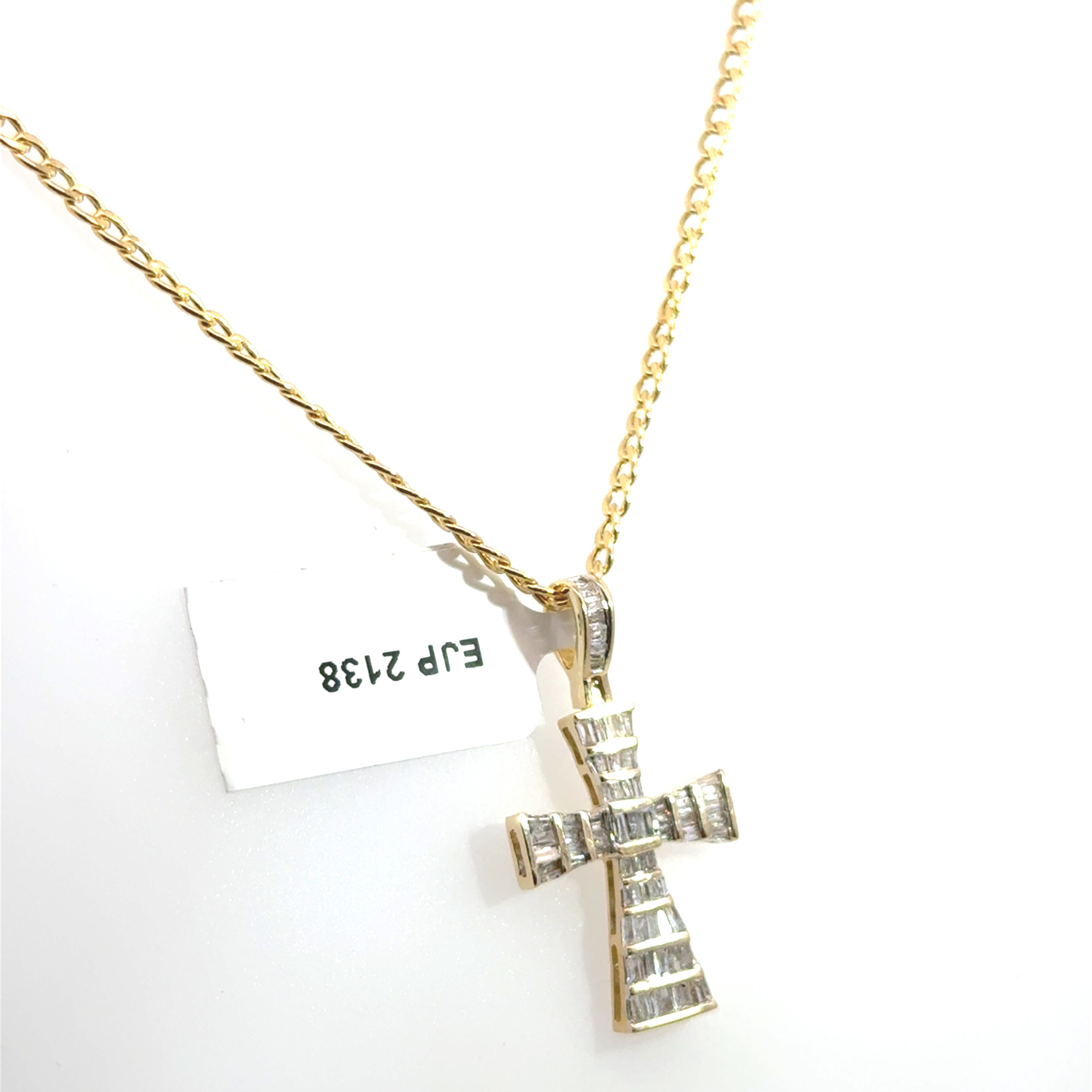 Elegant 14k Gold Cross Pendant Necklace