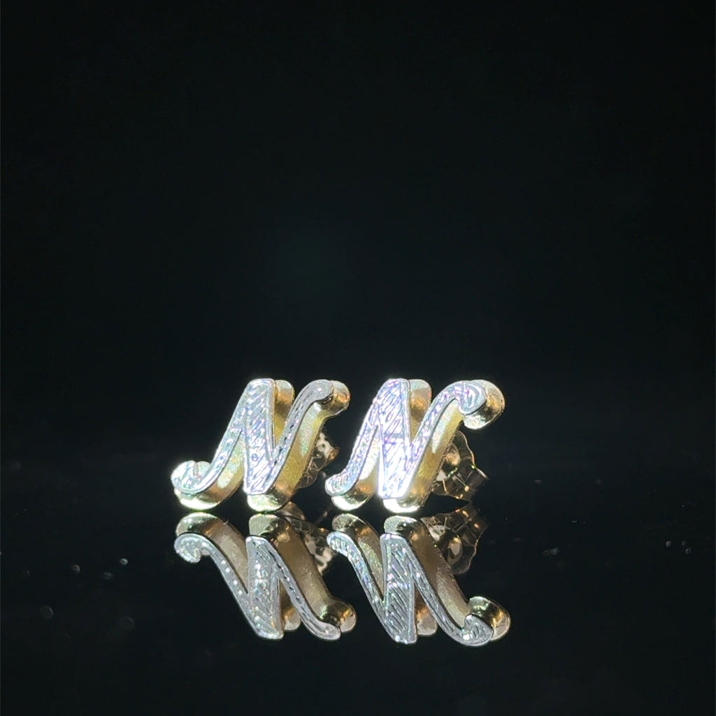 Double Initial plate earrings