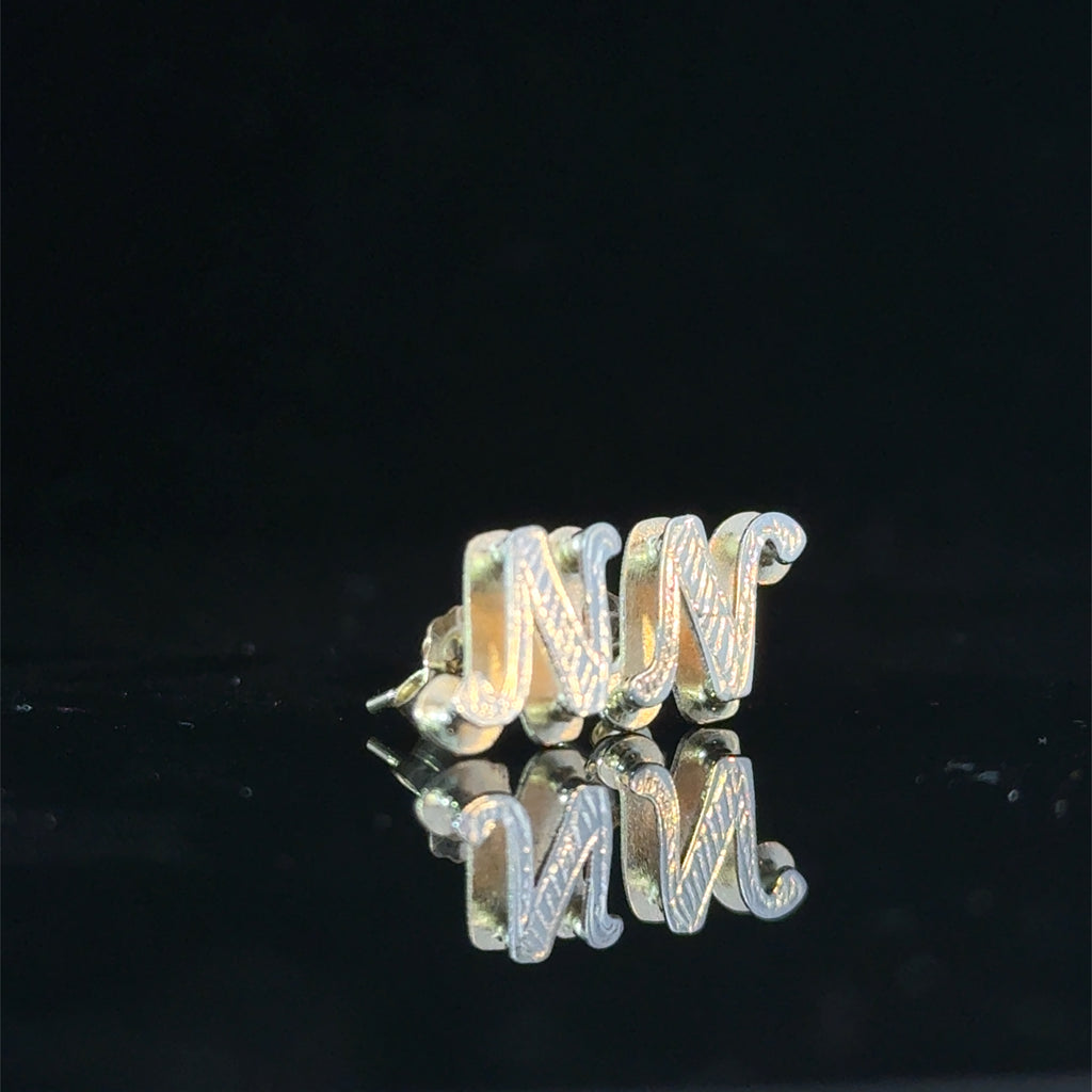 Double Initial plate earrings