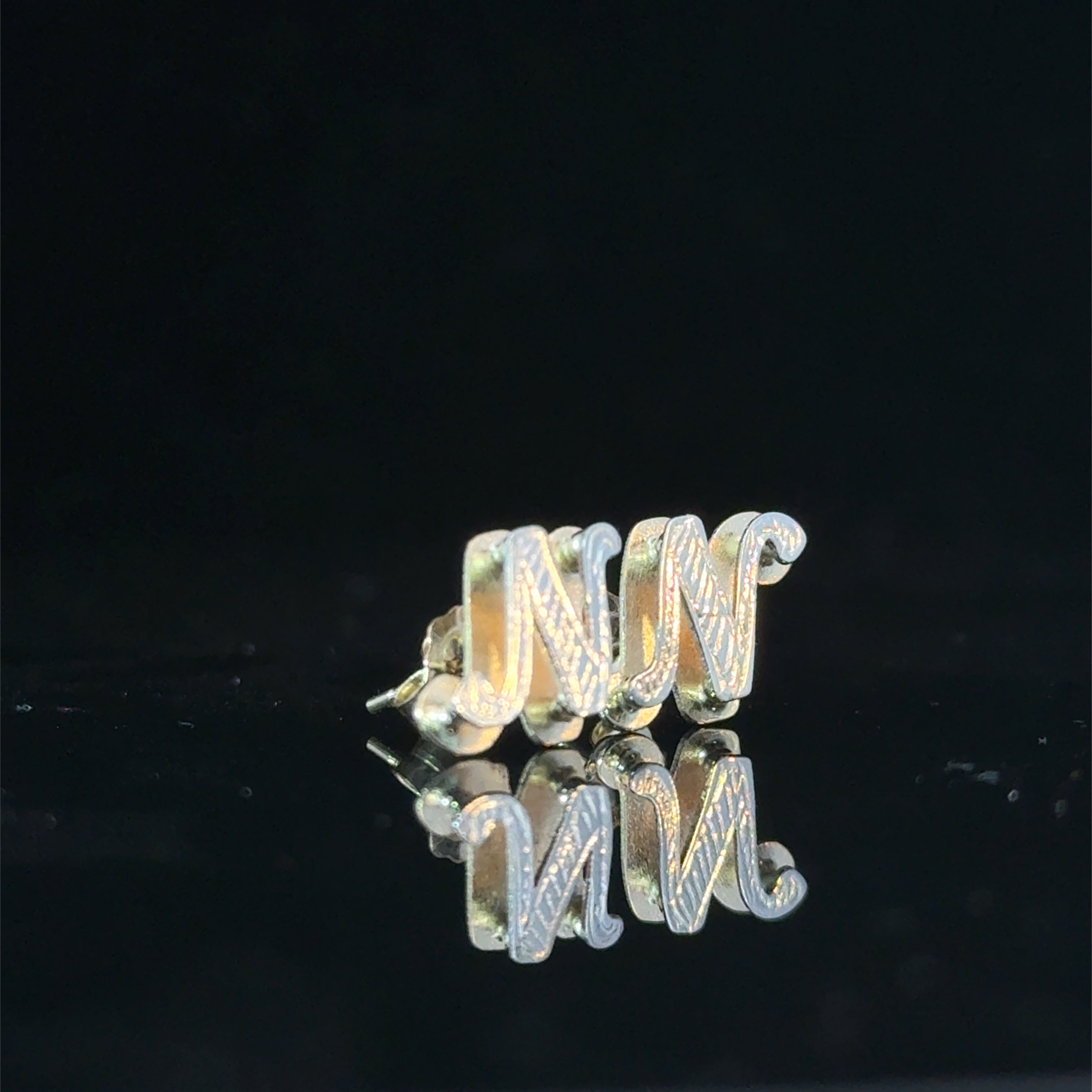 Double Initial plate earrings