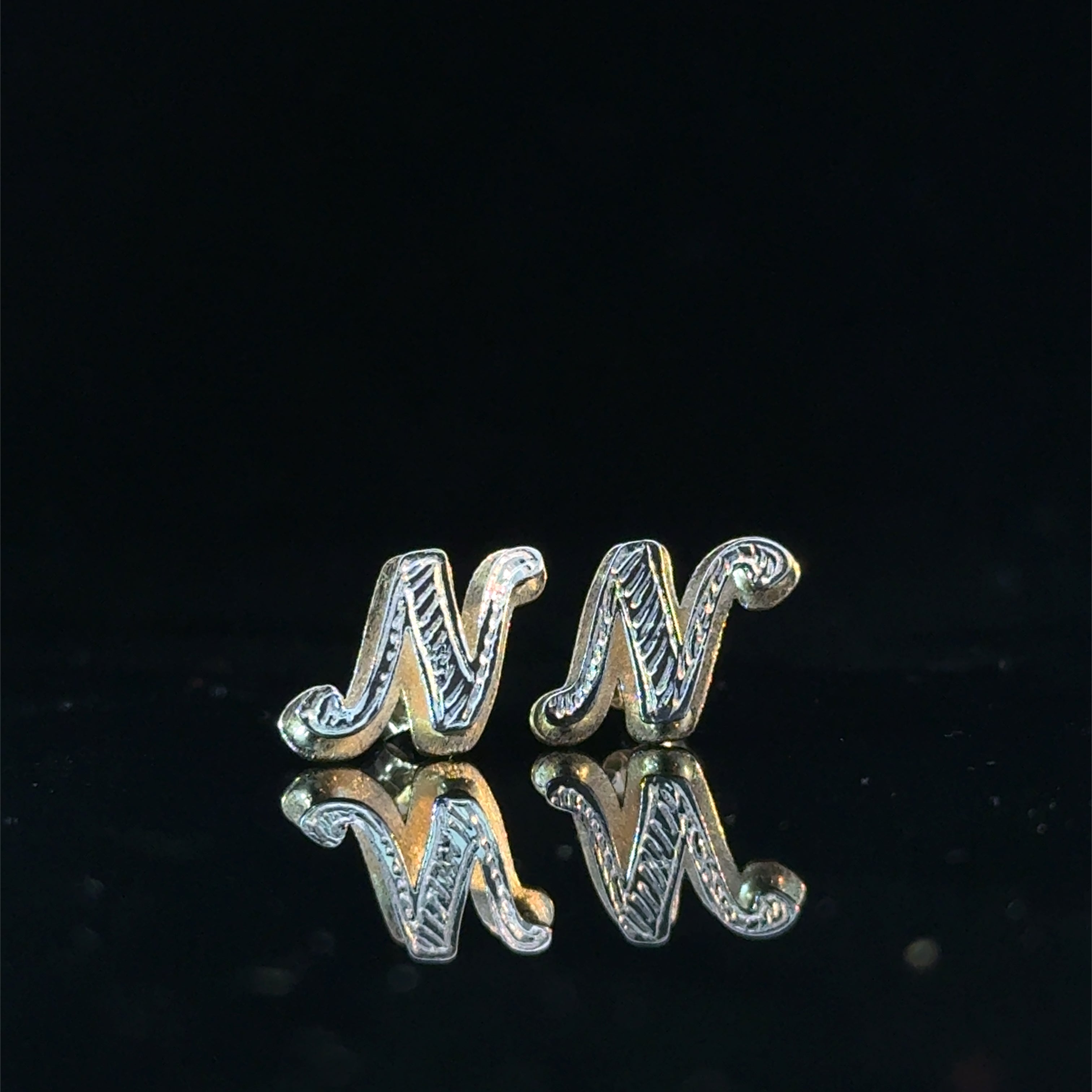 Double Initial plate earrings