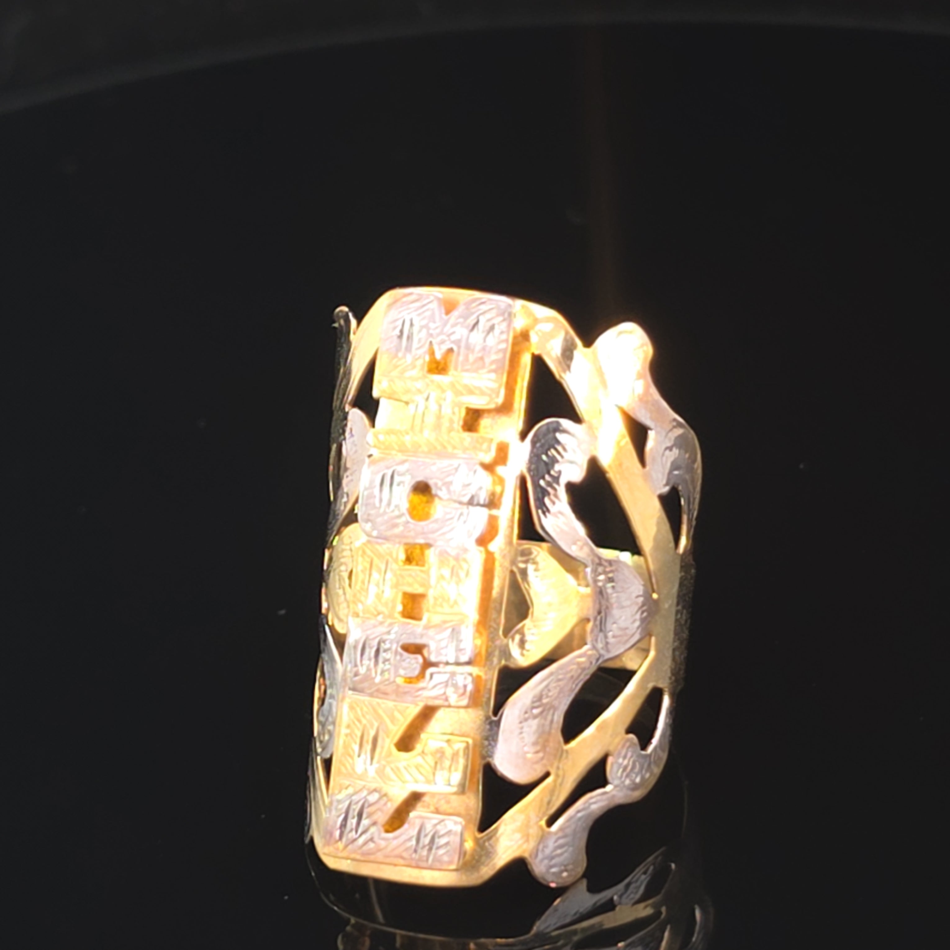 Customized long name ring