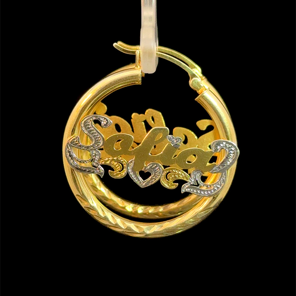 Custom 30mm Hoop Name Earrings – Personalized Nameplate Hoops | Available in Silver, 10K & 14K Gold