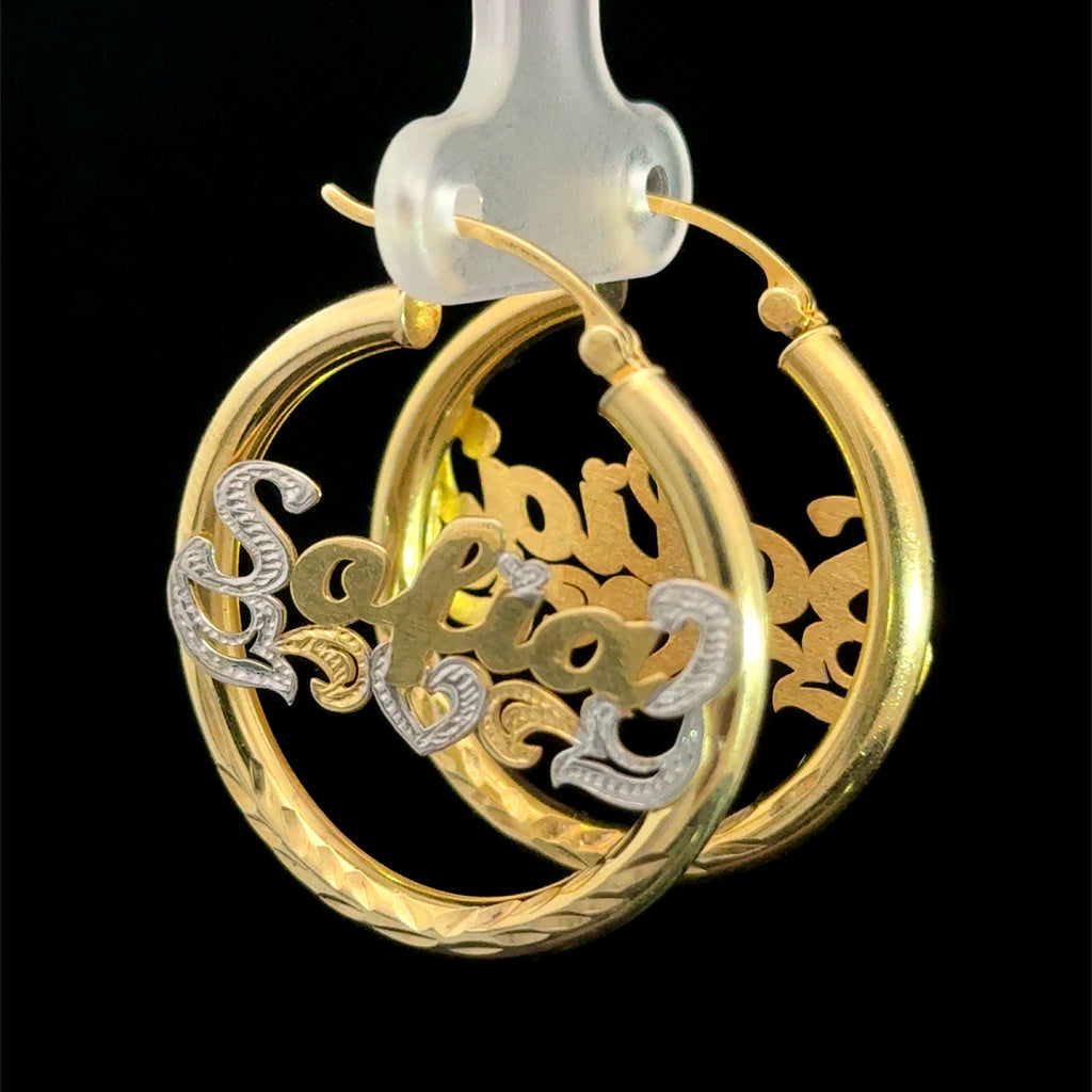 Custom 30mm Hoop Name Earrings – Personalized Nameplate Hoops | Available in Silver, 10K & 14K Gold