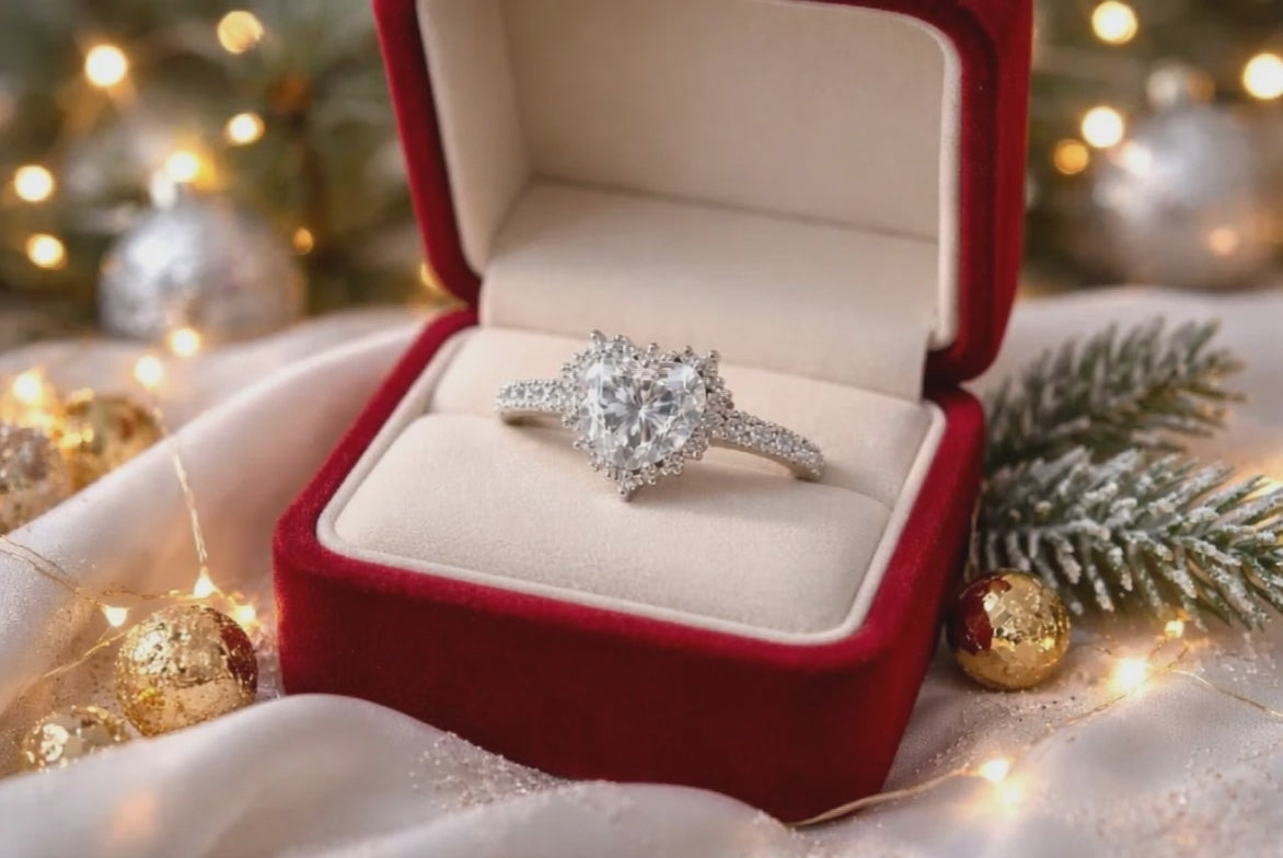 1.52ct VVS Moissanite Pear Halo Ring – 925 Silver