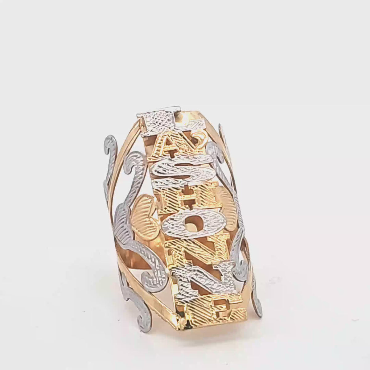 Customized long name ring