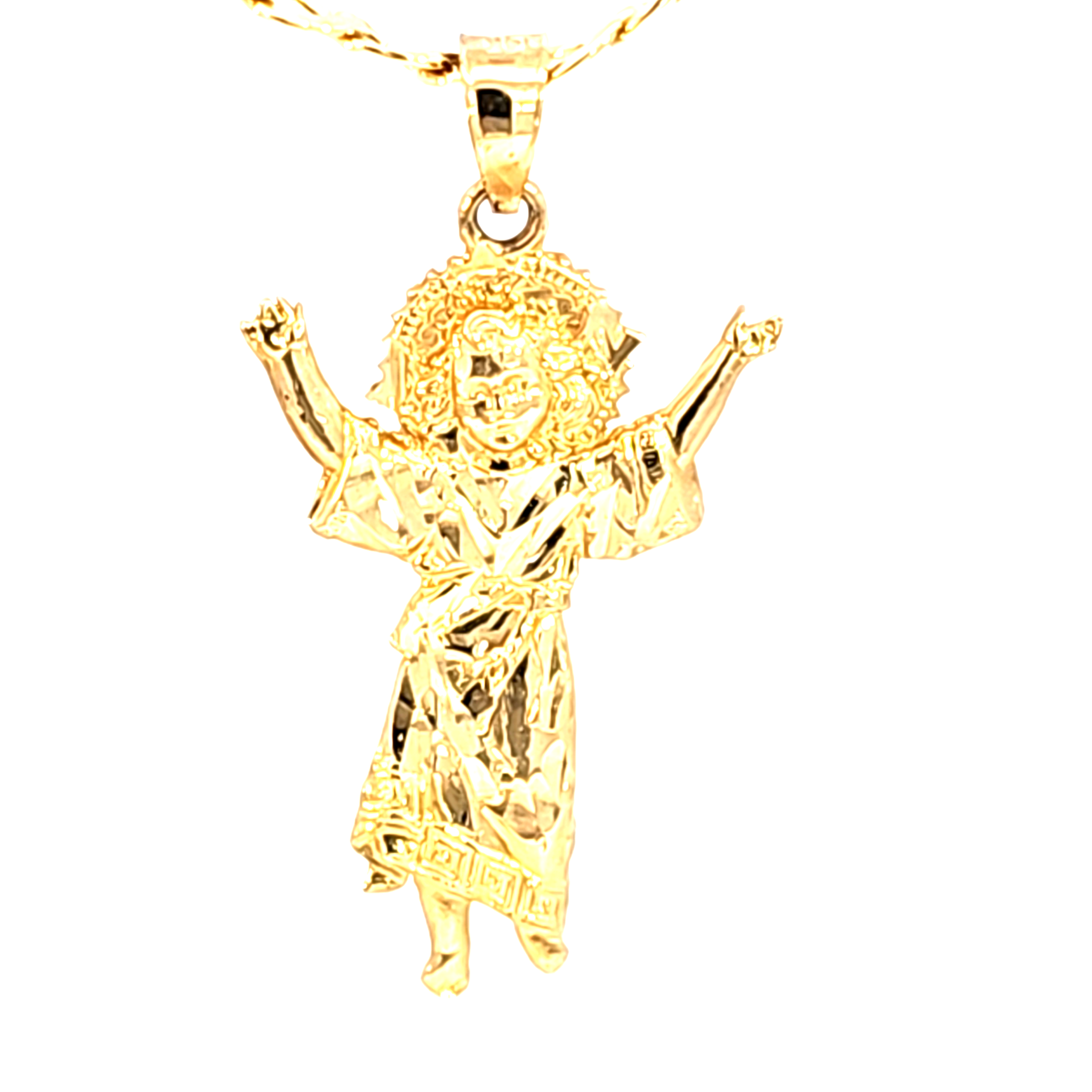 14k chain with 14k charm of angel