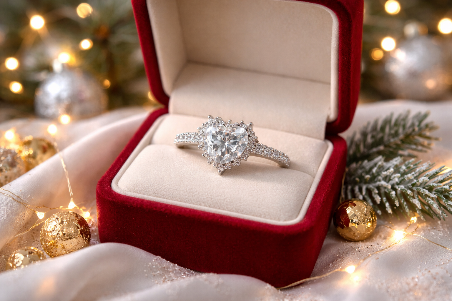1.52ct VVS Moissanite Pear Halo Ring – 925 Silver