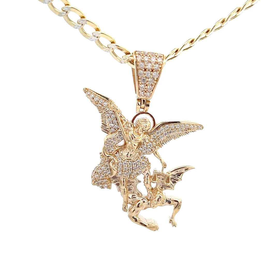 14k Gold Exquisite Gold Angel Pendant with Intricate Design