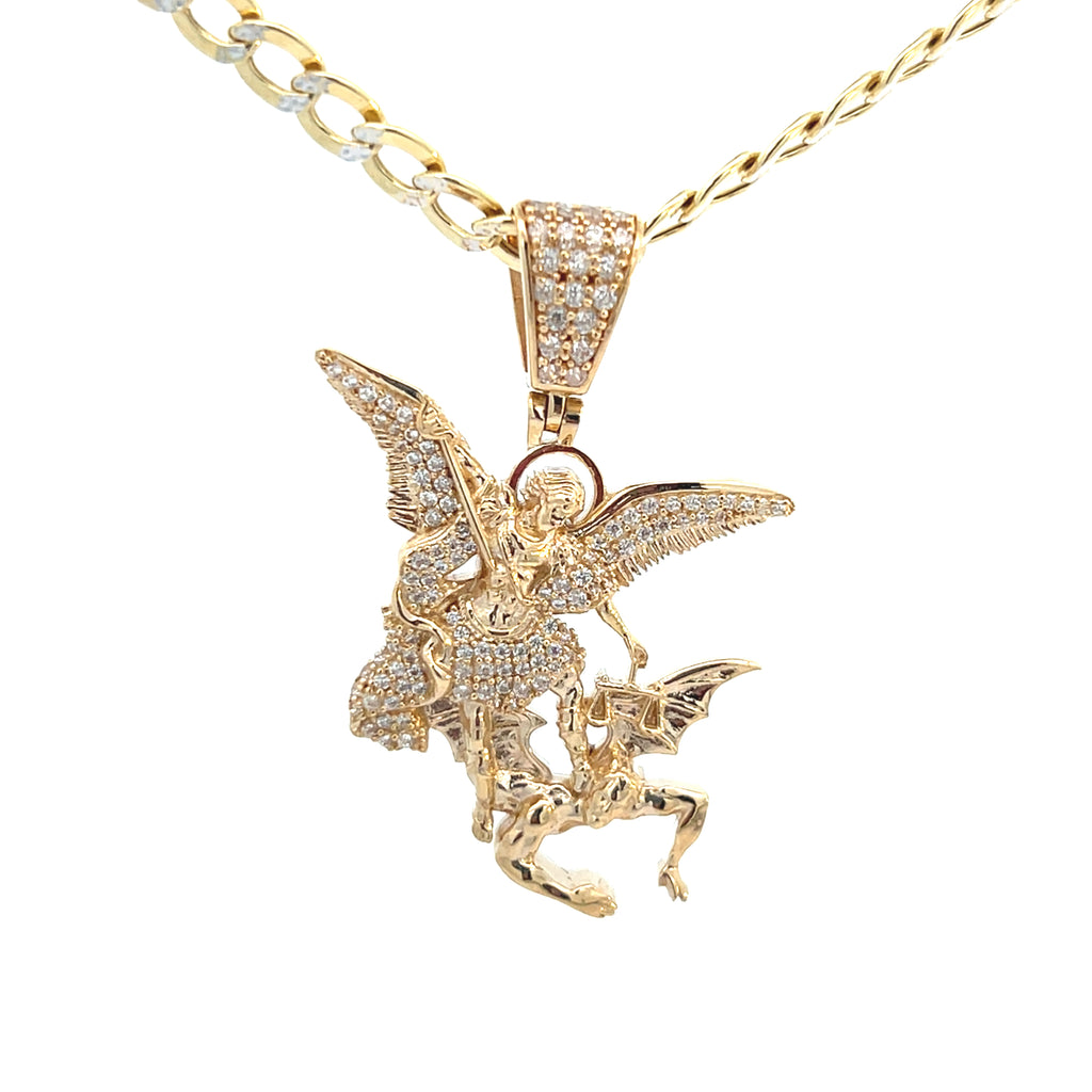 14k Gold Exquisite Gold Angel Pendant with Intricate Design