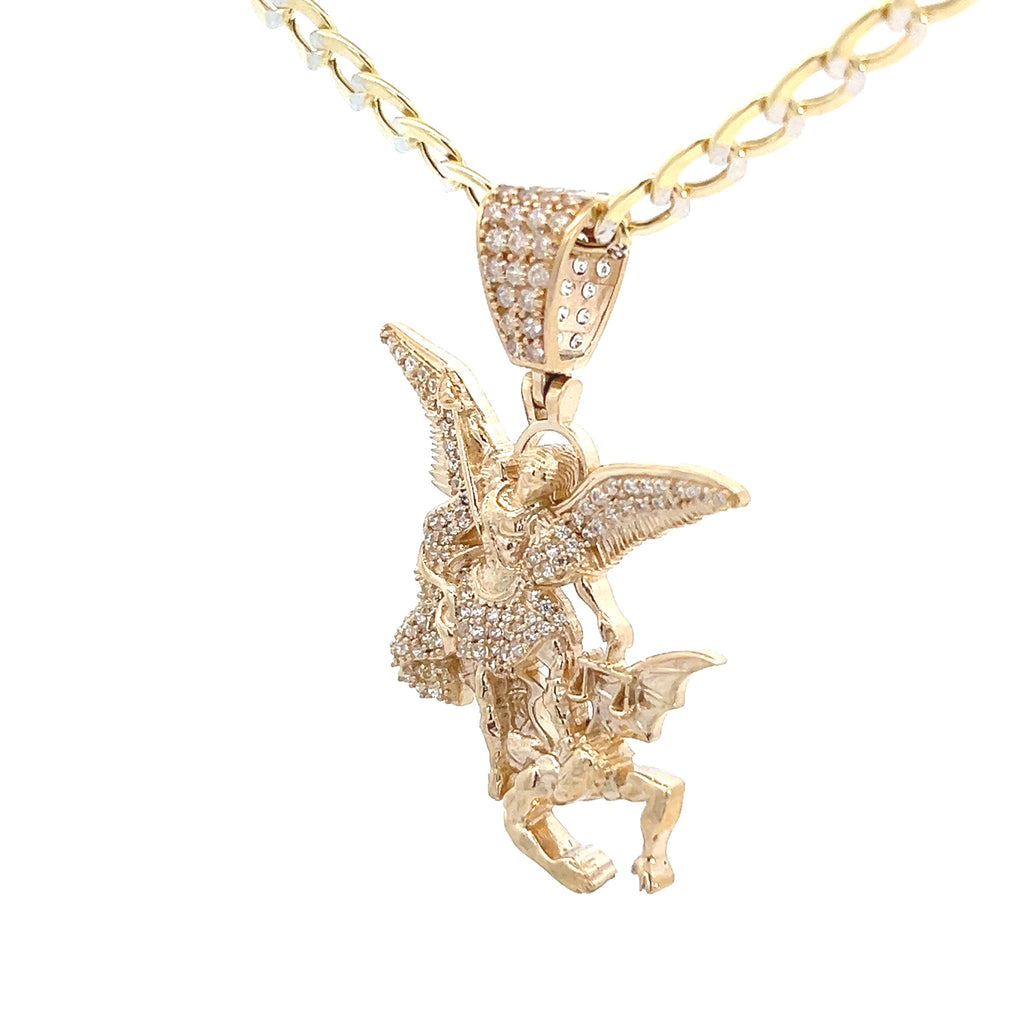 14k Gold Exquisite Gold Angel Pendant with Intricate Design