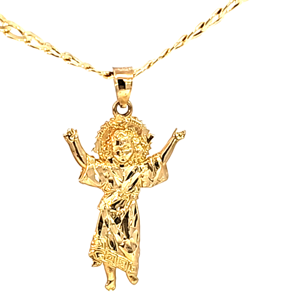 14k chain with 14k charm of angel