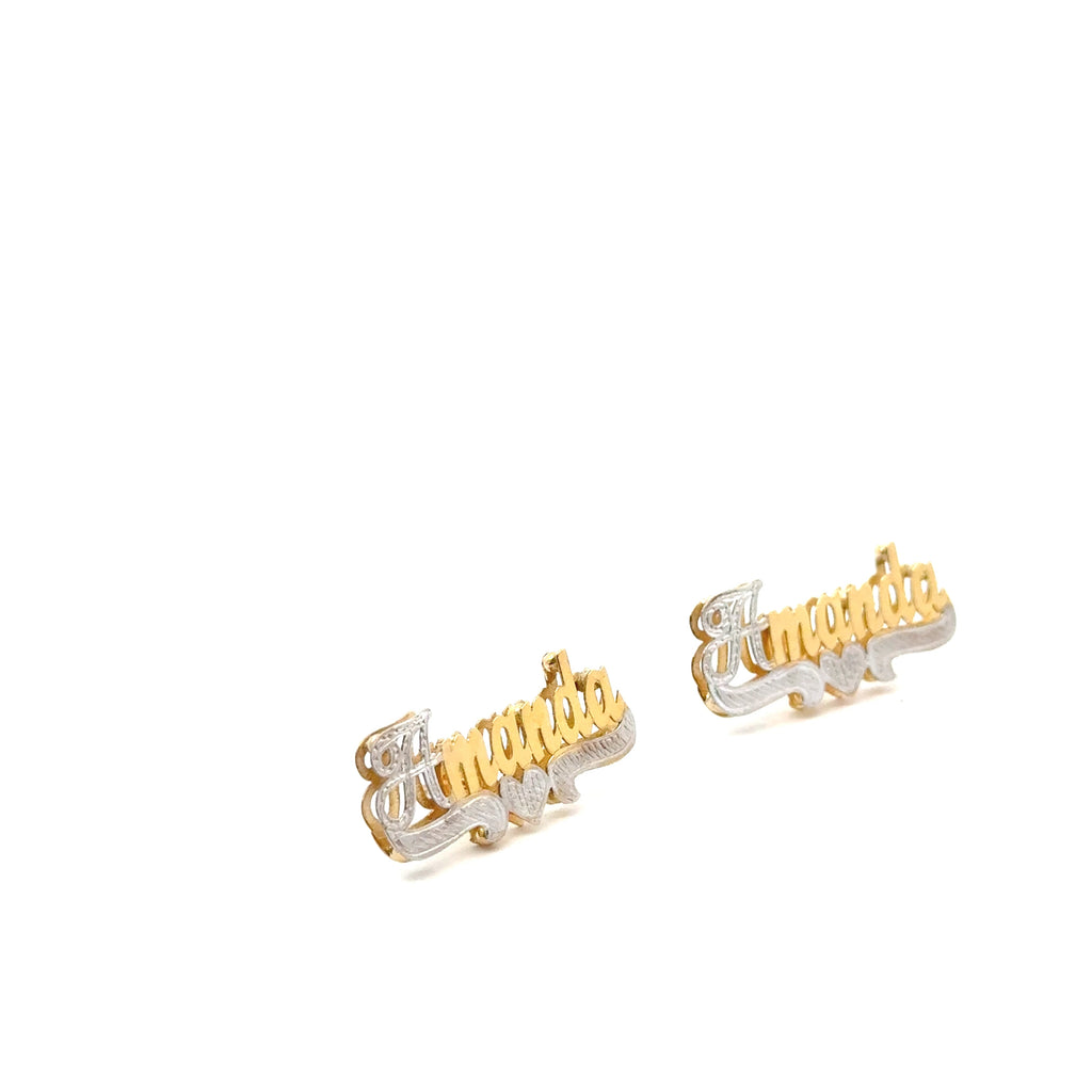 Customized double name earrings