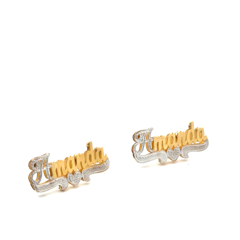 Customized double name earrings