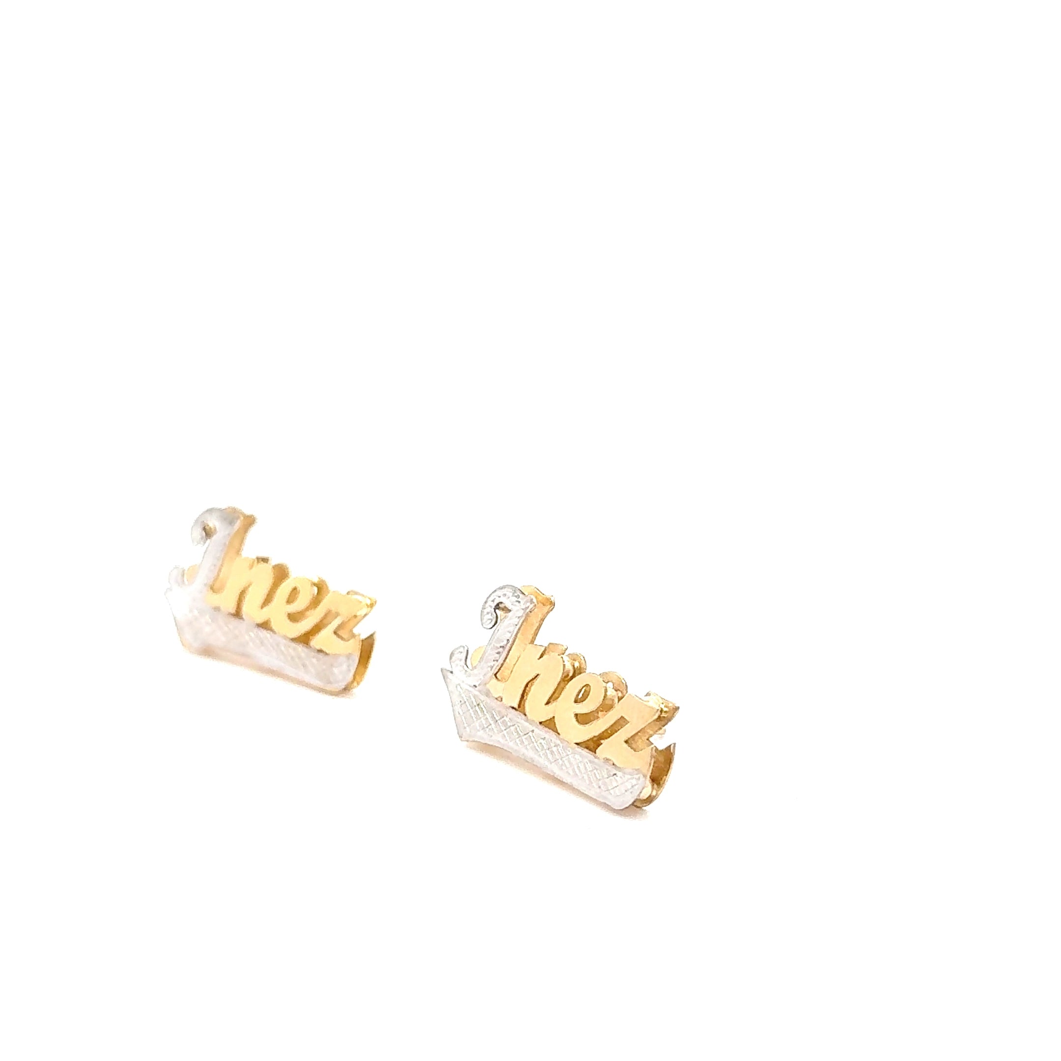 Customized double name earrings