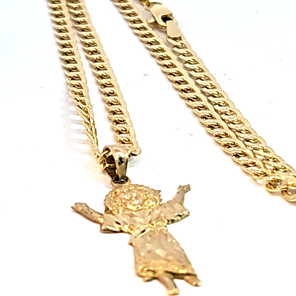 14k chain with 14k charm of angel
