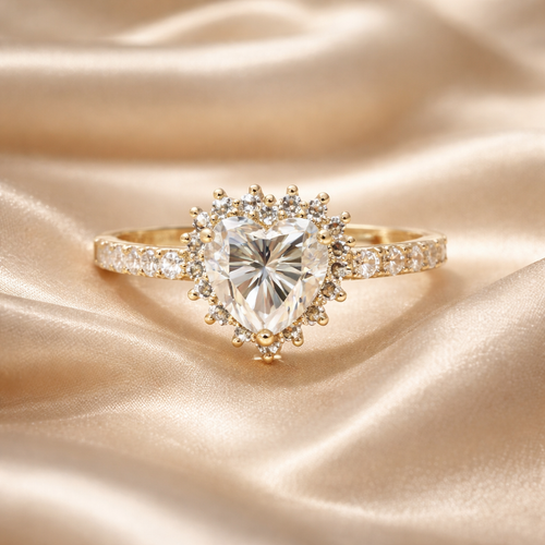 1.52ct VVS Moissanite Pear Halo Ring – 925 Silver