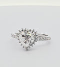 1.52ct VVS Moissanite Pear Halo Ring – 925 Silver