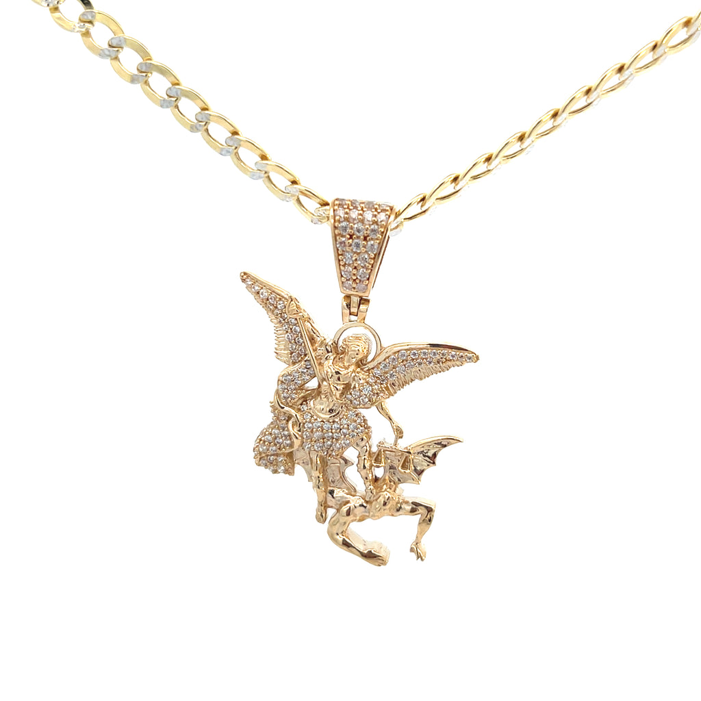 14k Gold Exquisite Gold Angel Pendant with Intricate Design