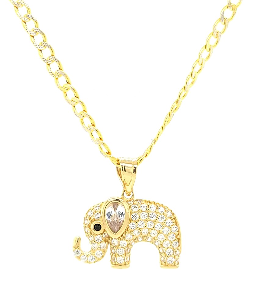 14K Necklace with Elephant Charm