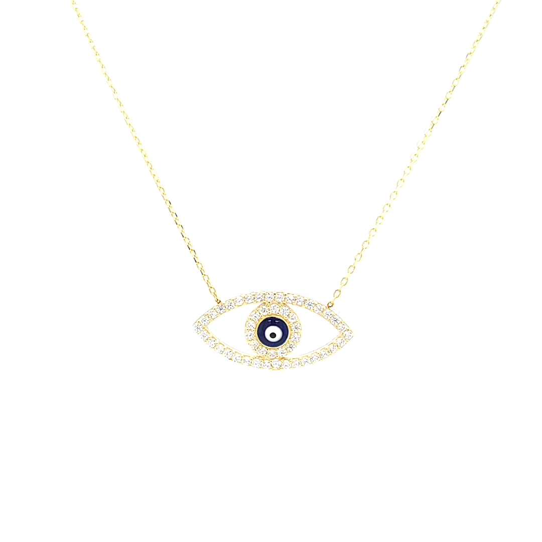 14K Necklace with Evil Eye Charm